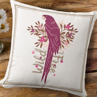 Ara Parrot Drawing Wild and Free Tropical Leaf