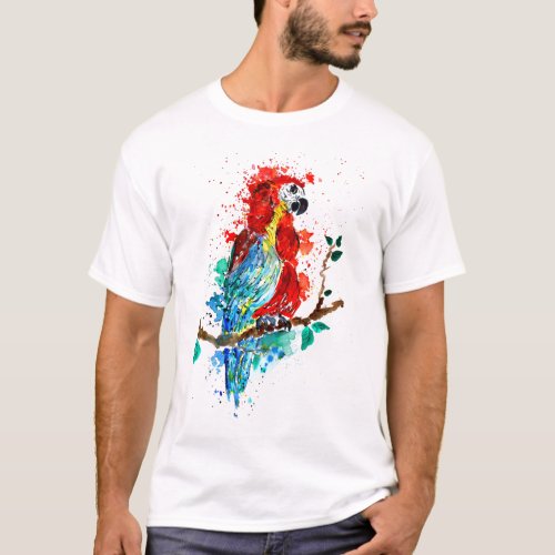 Ara Parrot Watercolor T_Shirt