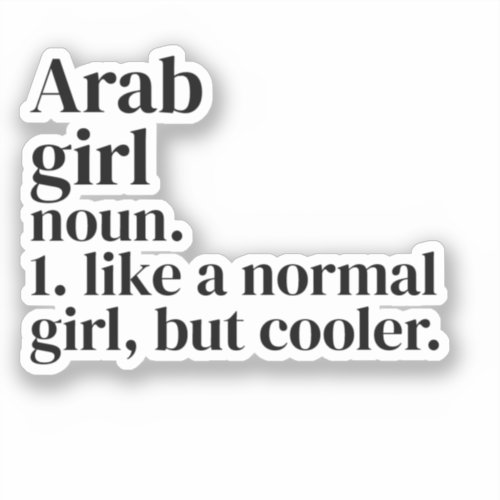 Arab Girl Dictionary Definition Funny Arab  Sticker