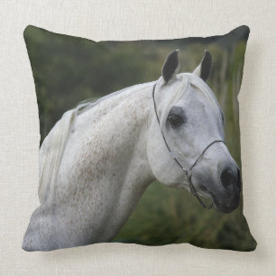 Arab Horse Headshot 1 Throw Pillow