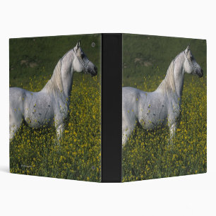 Arab Horse Standing in Flowers Binder