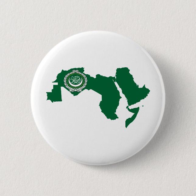 Arab League Flag Map full size Button (Front)