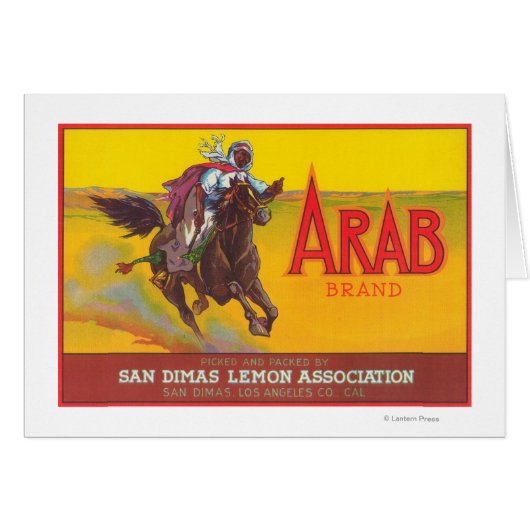 Arab Lemon LabelSan Dimas, CA Cards (Front Horizontal)