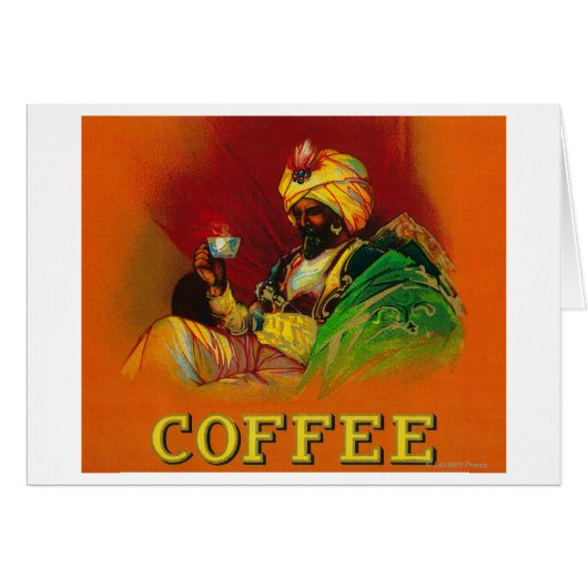 Arab Man Coffee Label Cards (Front Horizontal)