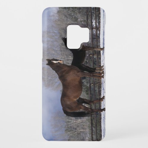 Arab Mare  Foal in Snow Case_Mate Samsung Galaxy S9 Case