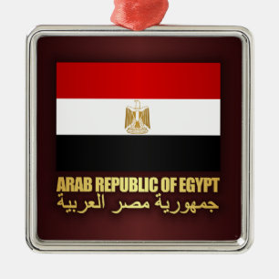 Arab Republic of Egypt Flag Metal Ornament
