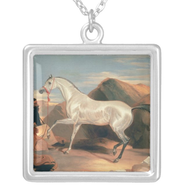 Arab Stallion Silver Plated Necklace (Front)