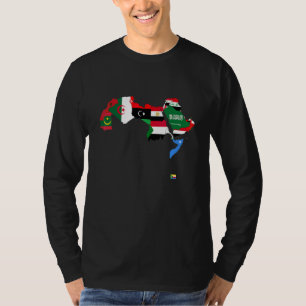 Arab World Map With National Flags The Arabic Coun T-Shirt