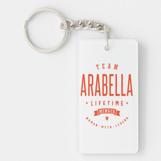 Arabella Personalized Name Birthday Gift Keychain (Front)