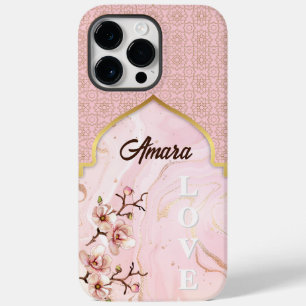 Arabesque Arch Blush Marble & Gold Case-Mate iPhone 14 Pro Max Case