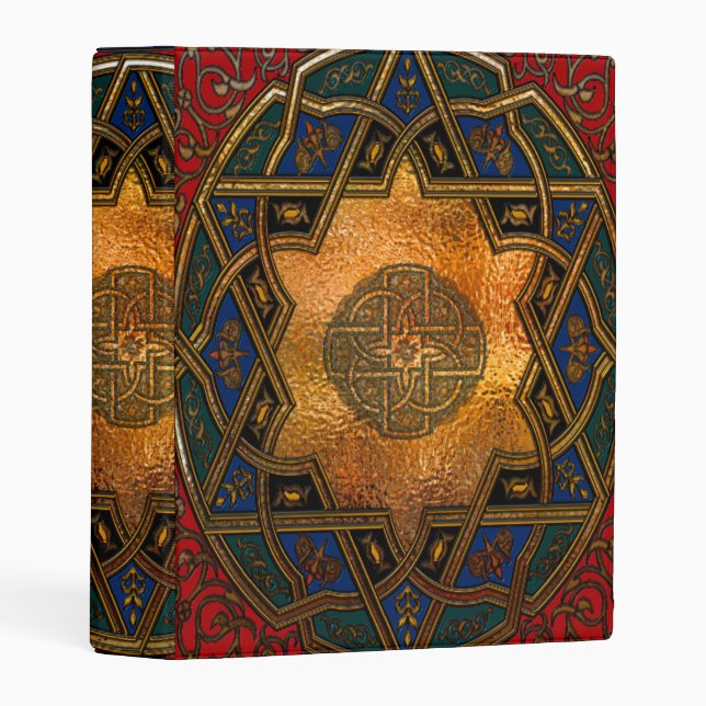 Arabesque Art Deco Antique Style Jeweled Mini Binder (Front/Spine)