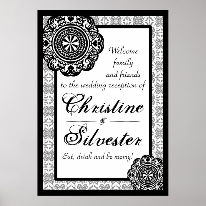 Arabesque Black Lace, reception welcome poster*