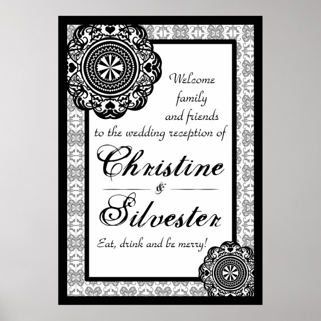 Arabesque Black Lace, reception welcome poster* Poster (Front)