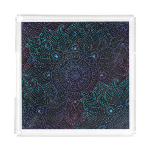 Arabesque Bliss: Oriental Mandala Magic Acrylic Tray