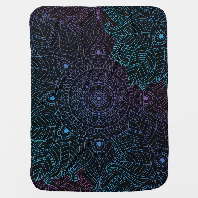 Arabesque Bliss: Oriental Mandala Magic Baby Blanket (Front)
