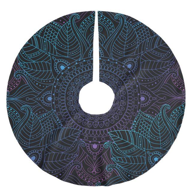 Arabesque Bliss: Oriental Mandala Magic Brushed Polyester Tree Skirt (Front)