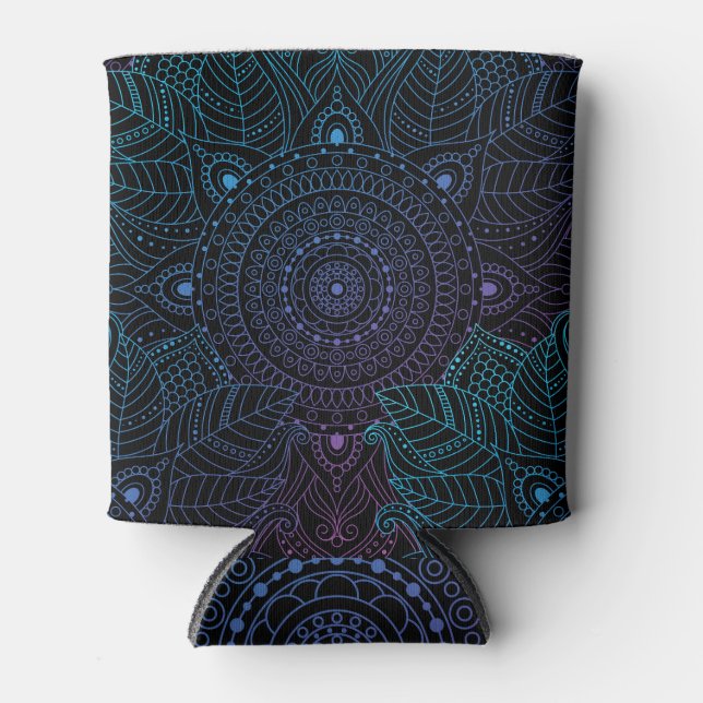 Arabesque Bliss: Oriental Mandala Magic Can Cooler (Front)