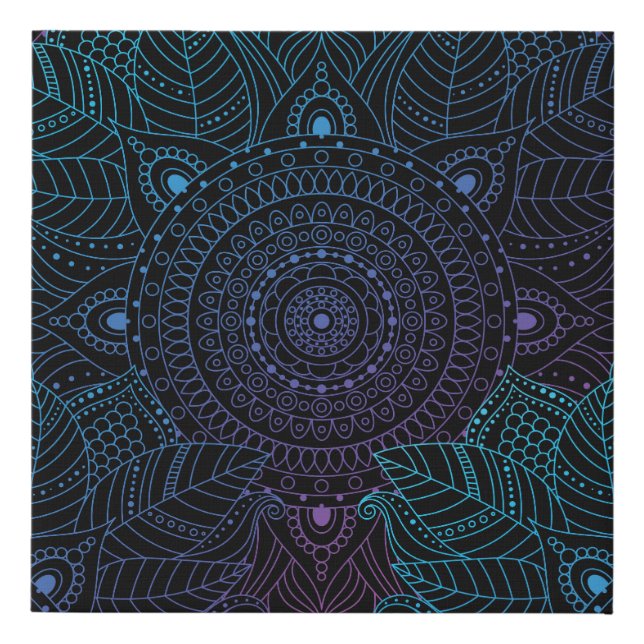 Arabesque Bliss: Oriental Mandala Magic Faux Canvas Print (Front)