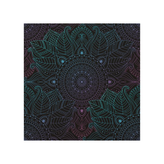 Arabesque Bliss: Oriental Mandala Magic Wood Wall Art (Front)