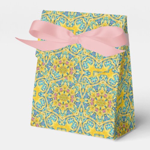 Arabesque Blue Gold Favor Boxes