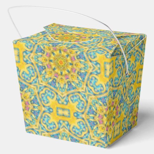 Arabesque Blue Gold Favor Boxes