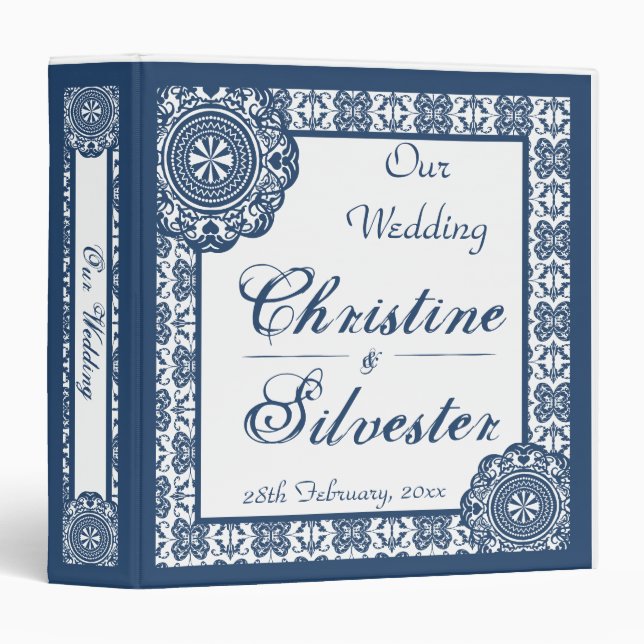 Arabesque Blue Lace, 1.5 inch binder (Front/Spine)
