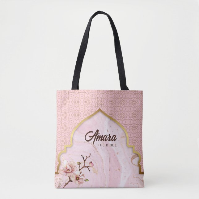 Arabesque Bride’s Tote Bag – Blush Pink Arch (Front)