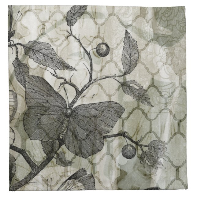 Arabesque Butterflies I Cloth Napkin (Front)