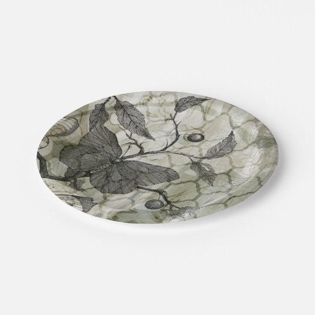 Arabesque Butterflies I Paper Plates (Angled)