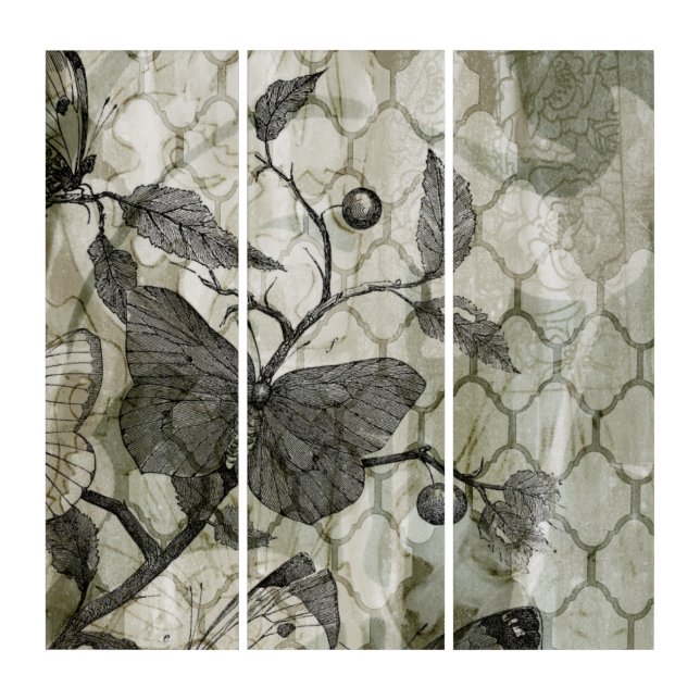 Arabesque Butterflies I Triptych (Front)