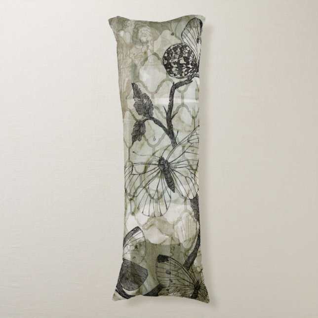 Arabesque Butterflies II Body Pillow (Front Vertical)