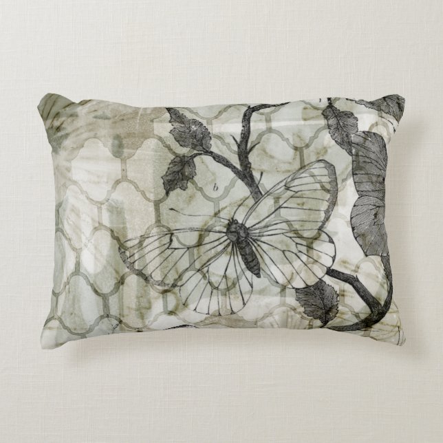 Arabesque Butterflies II Decorative Pillow (Front)