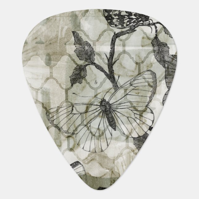 Arabesque Butterflies II Guitar Pick (Front)
