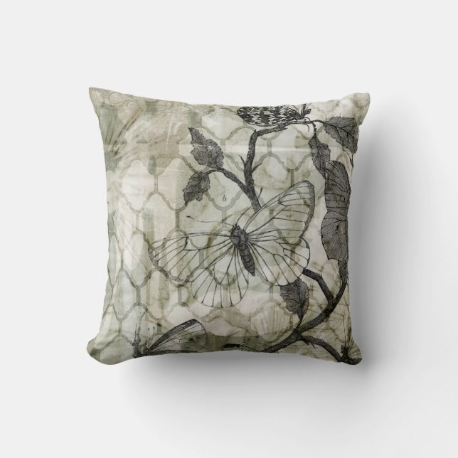Arabesque Butterflies II Throw Pillow (Front)
