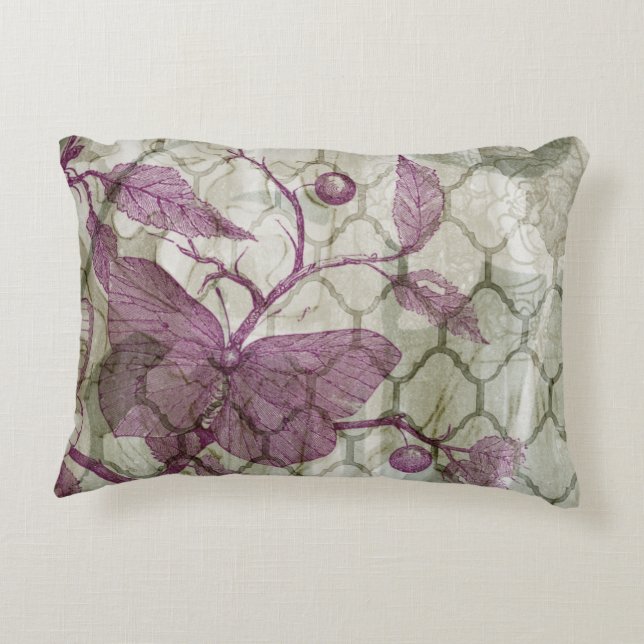Arabesque Butterflies III Accent Pillow (Back)