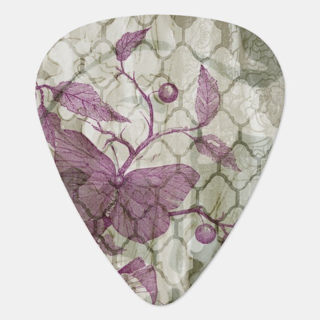 Arabesque Butterflies III Guitar Pick (Front)
