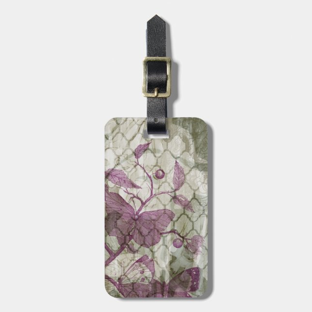 Arabesque Butterflies III Luggage Tag (Front Vertical)