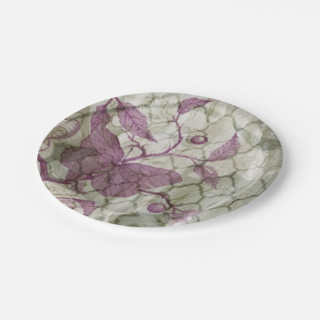 Arabesque Butterflies III Paper Plates (Angled)