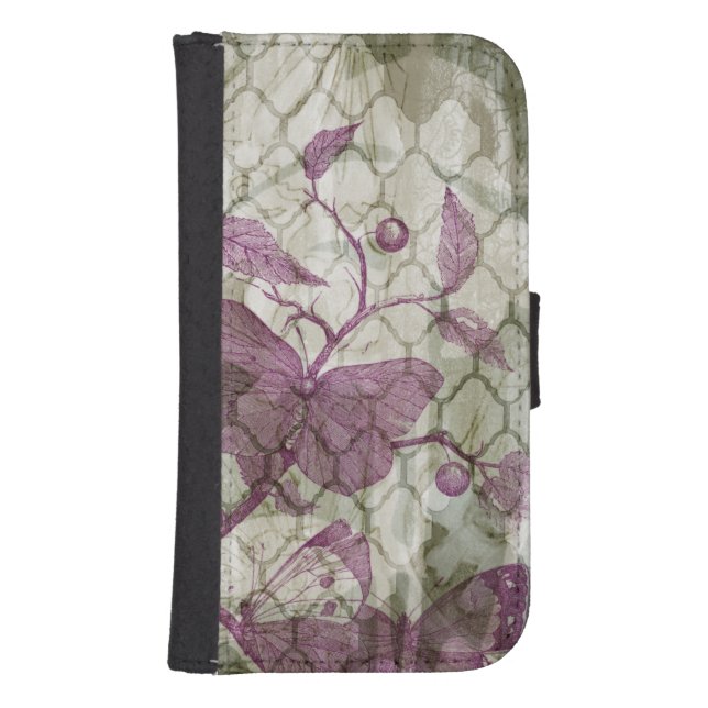 Arabesque Butterflies III Samsung Galaxy Wallet Case (Front)