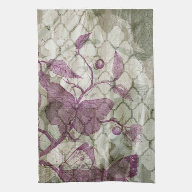 Arabesque Butterflies III Towel (Vertical)