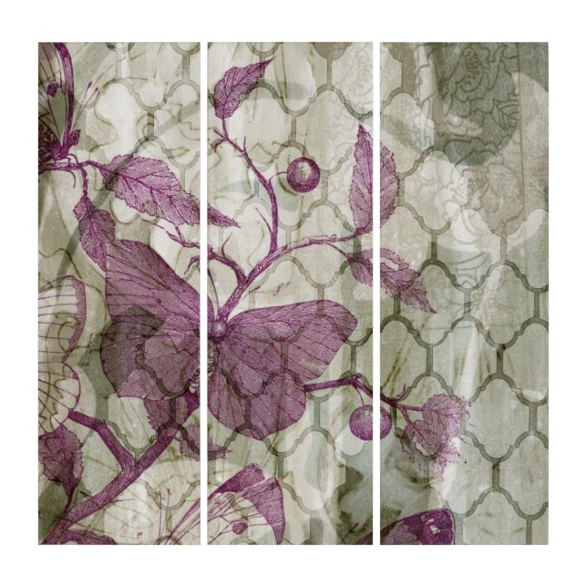 Arabesque Butterflies III Triptych (Front)