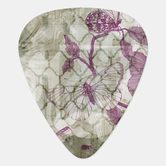 Arabesque Butterflies IV Guitar Pick (Front)
