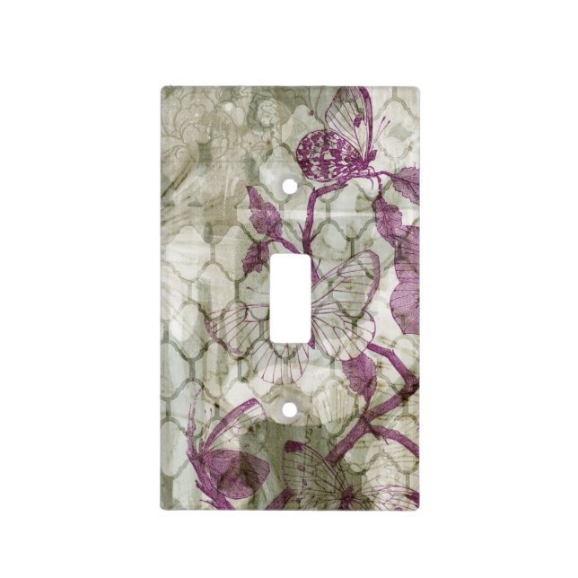 Arabesque Butterflies IV Light Switch Cover (Front)