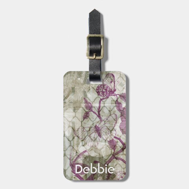 Arabesque Butterflies IV Luggage Tag (Front Vertical)