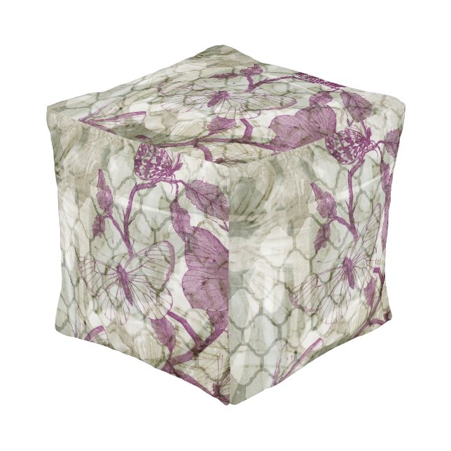 Arabesque Butterflies IV Pouf (Angled Front)