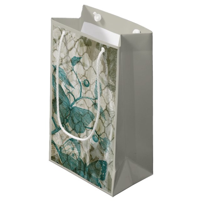 Arabesque Butterflies V Small Gift Bag (Front Angled)