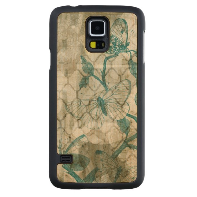 Arabesque Butterflies VI Carved Maple Galaxy S5 Case (Back)