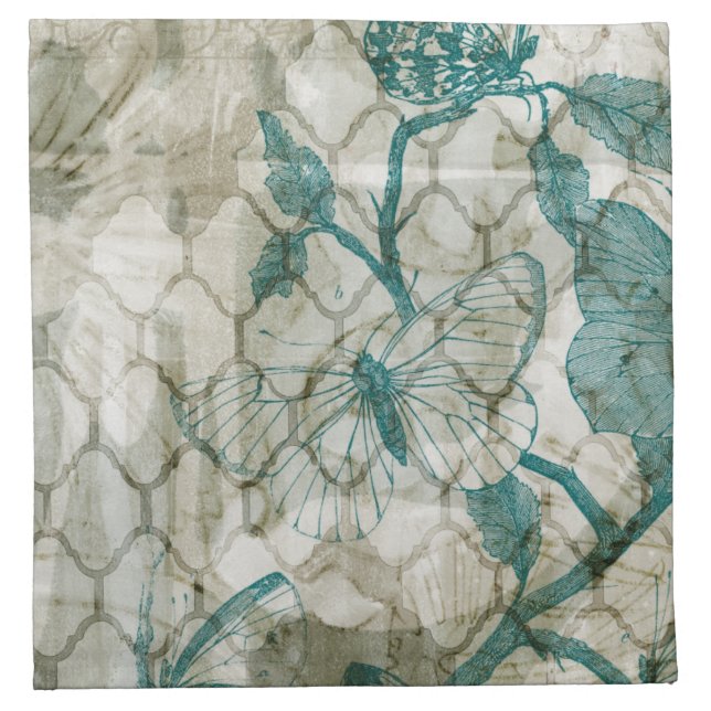 Arabesque Butterflies VI Cloth Napkin (Front)