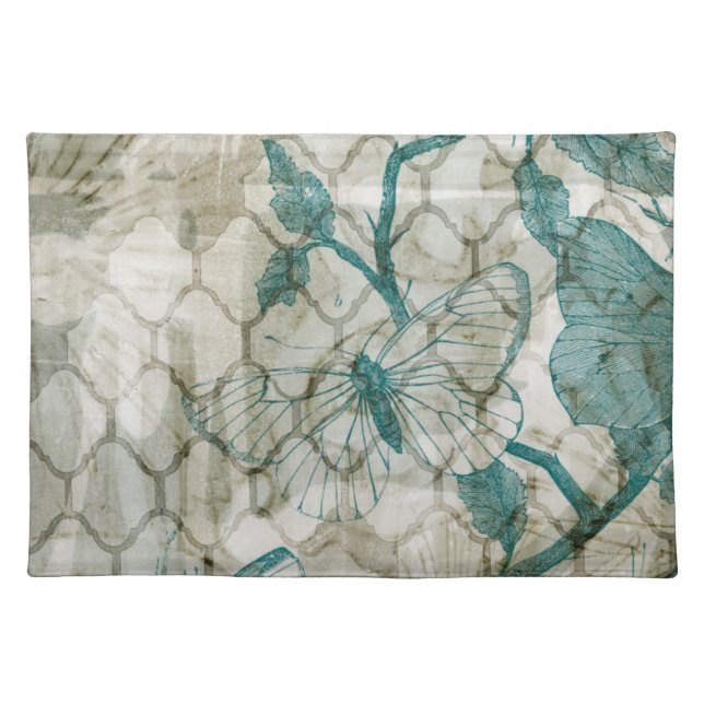 Arabesque Butterflies VI Cloth Placemat (Front)