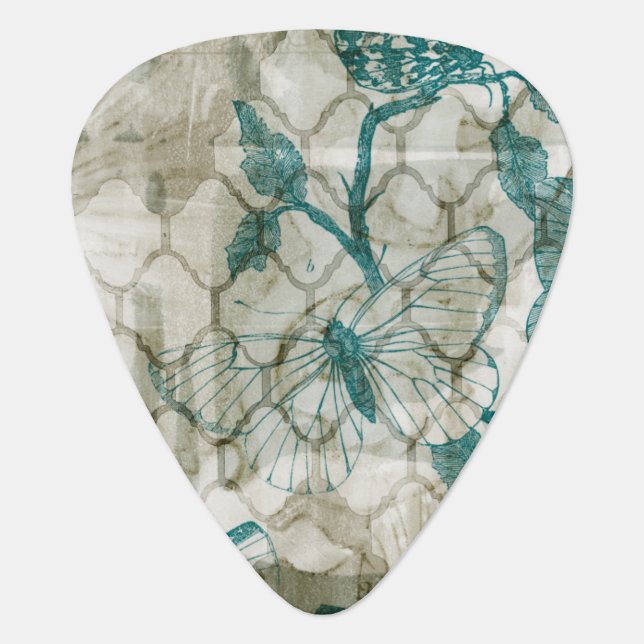 Arabesque Butterflies VI Guitar Pick (Front)